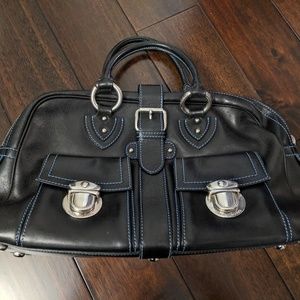 Marc Jacobs Black Satchel with Blue Stitching